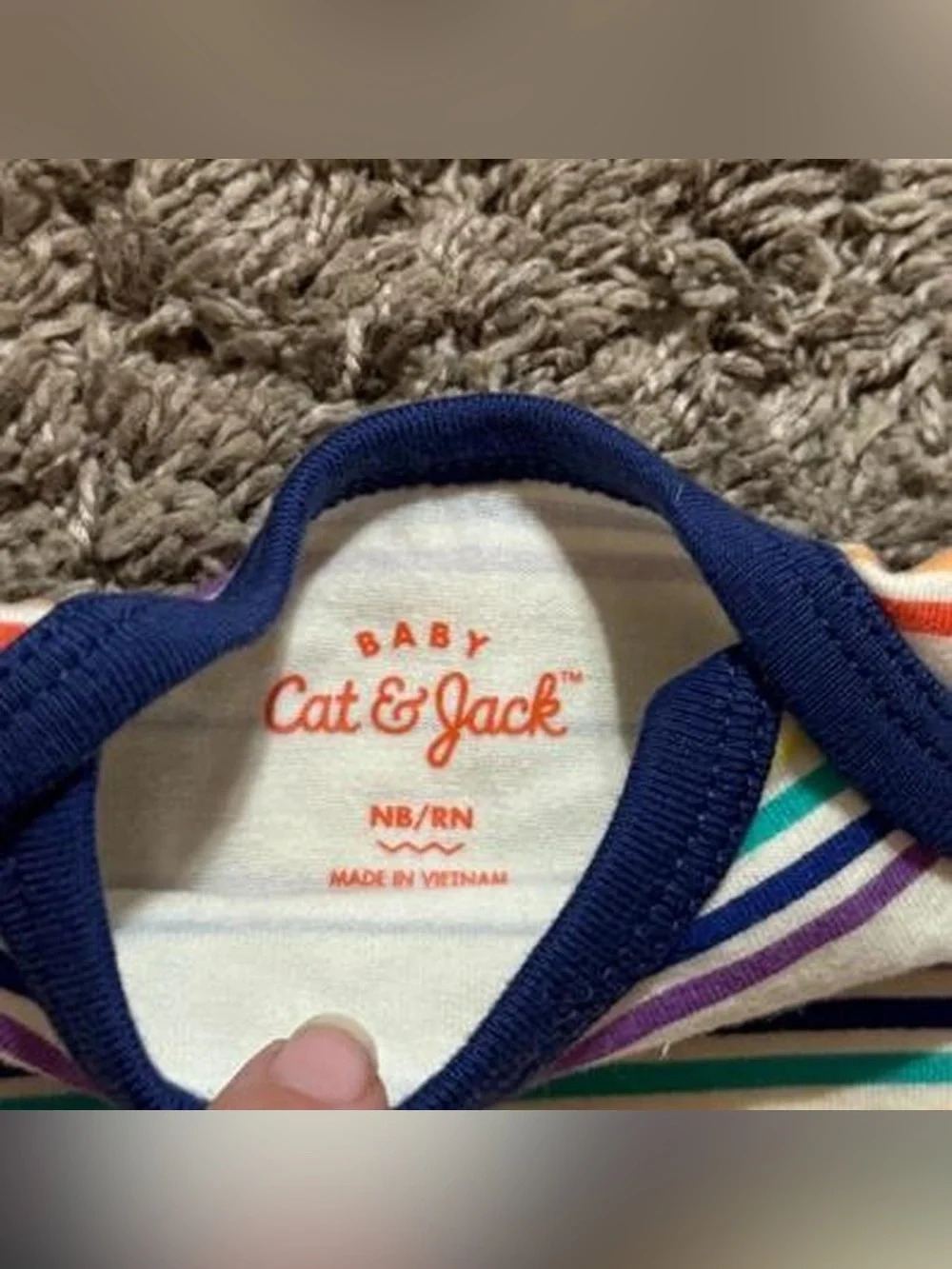 Baby Cat & Jack NB Rainbow Stripe Short Sleeve Bodysuit